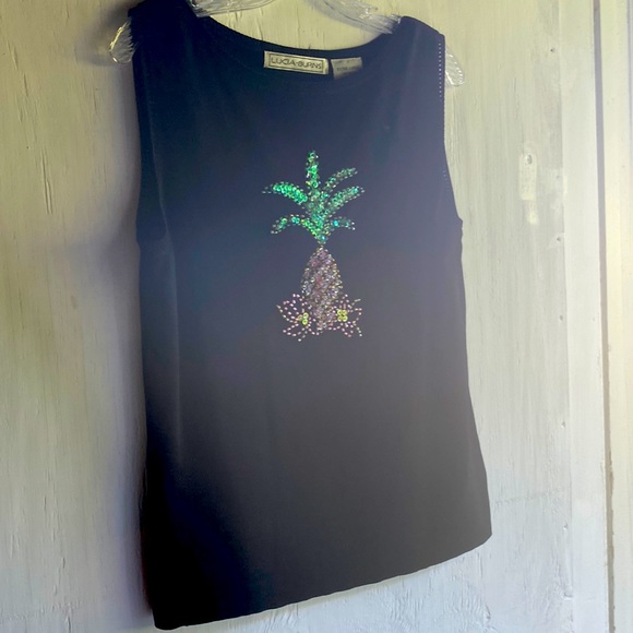 Lucia Burns Sz XL Bling Well Made Silky Top- Very Cool on! New - Picture 1 of 7